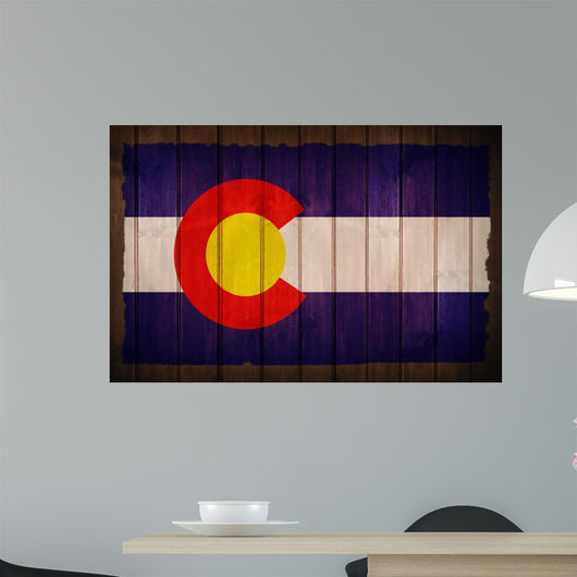 Colorado Flag on Wood Wall Mural