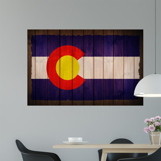 Colorado Flag on Wood Wall Mural