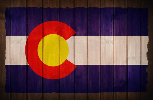 Colorado Flag on Wood Wall Mural