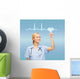 smiling doctor or nurse pointing to cardiogram Wall Mural