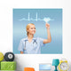 smiling doctor or nurse pointing to cardiogram Wall Mural