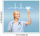 smiling doctor or nurse pointing to cardiogram Wall Mural
