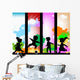 kids silhouettes against a sunny sky Wall Mural