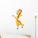 Giraffe Cartoon with Christmas Wall Decal