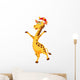 Giraffe Cartoon with Christmas Wall Decal