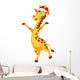 Giraffe Cartoon with Christmas Wall Decal