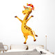Giraffe Cartoon with Christmas Wall Decal