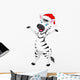 Zebra Cartoon with Christmas Wall Decal