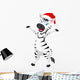 Zebra Cartoon with Christmas Wall Decal