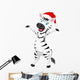 Zebra Cartoon with Christmas Wall Decal
