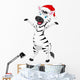 Zebra Cartoon with Christmas Wall Decal