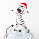 Zebra Cartoon with Christmas Wall Decal