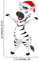 Zebra Cartoon with Christmas Wall Decal