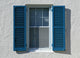 Blue Window Shutters, Open Wall Mural