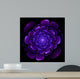 Violet Flower Pattern Modern Fractal Art Design Wall Mural
