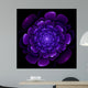 Violet Flower Pattern Modern Fractal Art Design Wall Mural