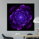 Violet Flower Pattern Modern Fractal Art Design Wall Mural