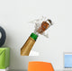 Close up of champagne cork popping with white background Wall Decal