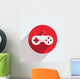 Vector red circle icon  on gray background. Eps10 