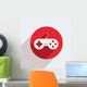 Vector red circle icon  on gray background. Eps10 