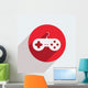 Vector red circle icon  on gray background. Eps10 