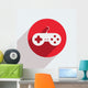 Vector red circle icon  on gray background. Eps10 