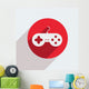 Vector red circle icon  on gray background. Eps10 