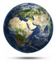 Planet Earth white isolated 