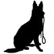 Shepherd with Leash Wall Decal