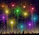 Fireworks On Cityscape-Vector 