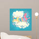 rainbow cute unicorns Wall Mural
