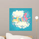 rainbow cute unicorns Wall Mural