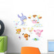 vector farm animals - cow, pig, goat, ram, sheep, cat and dog Wall Mural