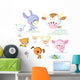 vector farm animals - cow, pig, goat, ram, sheep, cat and dog Wall Mural