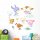 vector farm animals - cow, pig, goat, ram, sheep, cat and dog Wall Mural