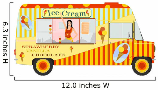 Ice cream van with girl inside 