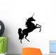 Elegant Black Unicorn Silhouette Rearing Wall Decal
