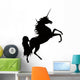 Elegant Black Unicorn Silhouette Rearing Wall Decal
