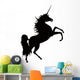 Elegant Black Unicorn Silhouette Rearing Wall Decal