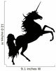 Elegant Black Unicorn Silhouette Rearing Wall Decal