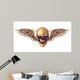 Hipster Skull With Wings Wall Decal