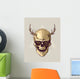 Hipster Gold Skull With Horns Wall Mural