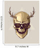 Hipster Gold Skull With Horns Wall Mural