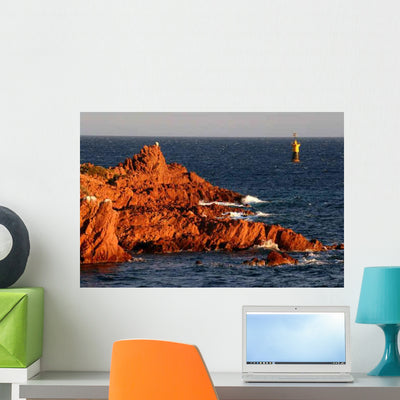 Provence Mediterranean Sea Riviera Wall Decal shown on a wall