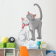 verliebte Schmusekatzen Wall Decal