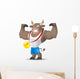 Bull athlete shows muscles Wall Decal