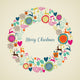 Merry Vintage christmas elements wreath 