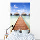 tropical beach: tropical resort and cloudy sky Wall Mural