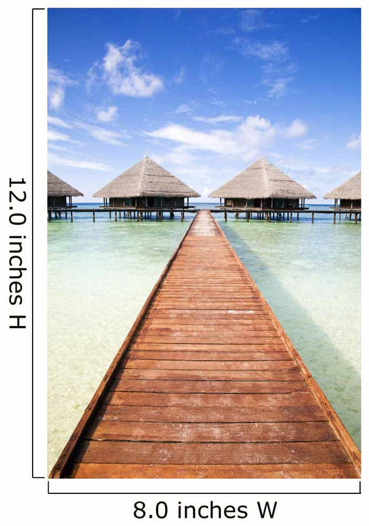 tropical beach: tropical resort and cloudy sky Wall Mural