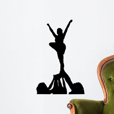 Cheerleaders Wall Decal shown on a wall